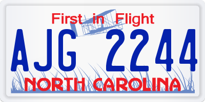 NC license plate AJG2244