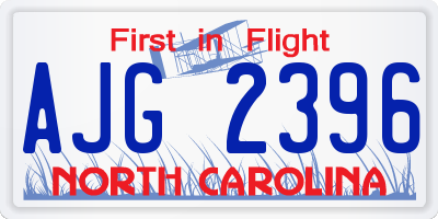 NC license plate AJG2396