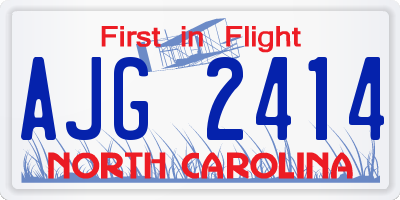 NC license plate AJG2414
