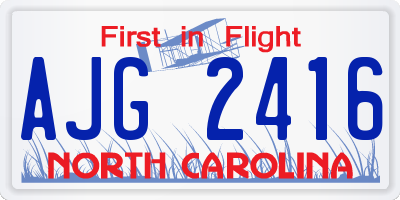 NC license plate AJG2416