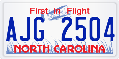 NC license plate AJG2504