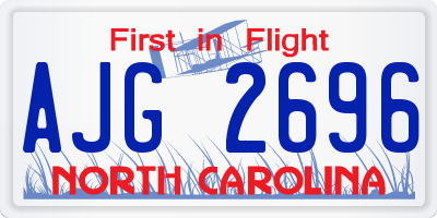 NC license plate AJG2696