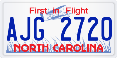 NC license plate AJG2720