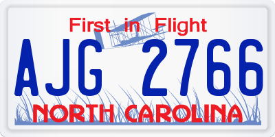 NC license plate AJG2766