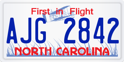 NC license plate AJG2842