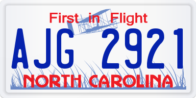 NC license plate AJG2921