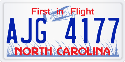 NC license plate AJG4177