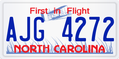 NC license plate AJG4272
