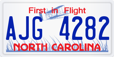 NC license plate AJG4282