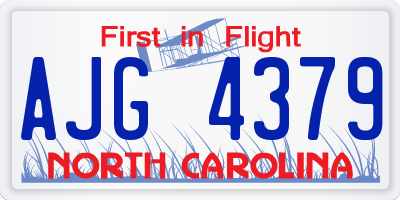 NC license plate AJG4379