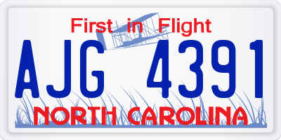 NC license plate AJG4391