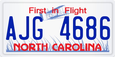 NC license plate AJG4686