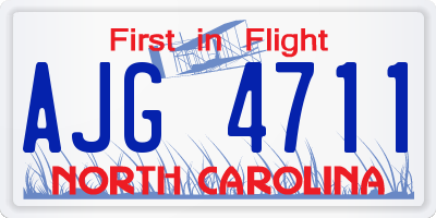 NC license plate AJG4711