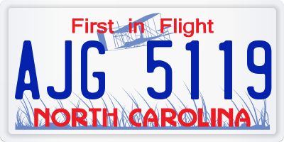 NC license plate AJG5119