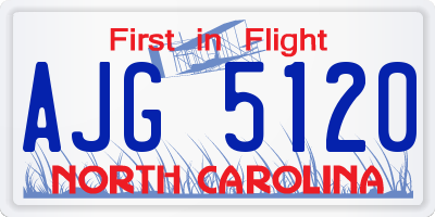 NC license plate AJG5120