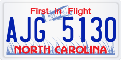 NC license plate AJG5130