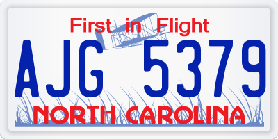 NC license plate AJG5379
