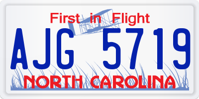 NC license plate AJG5719