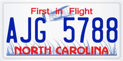 NC license plate AJG5788