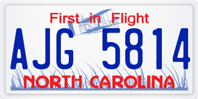 NC license plate AJG5814