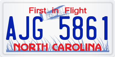 NC license plate AJG5861
