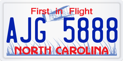 NC license plate AJG5888