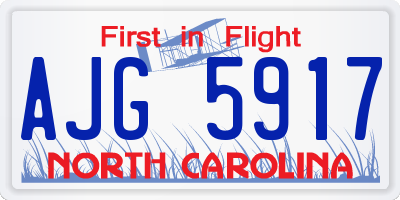 NC license plate AJG5917