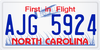 NC license plate AJG5924