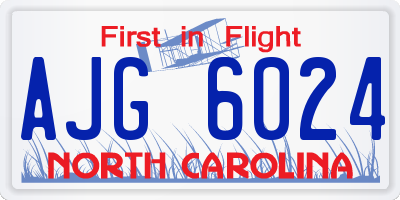 NC license plate AJG6024