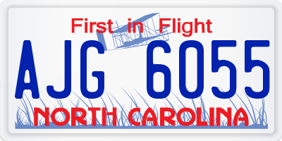 NC license plate AJG6055
