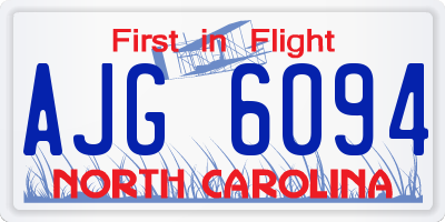 NC license plate AJG6094
