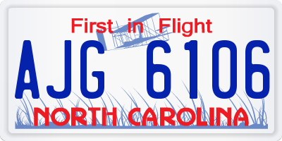 NC license plate AJG6106