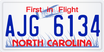 NC license plate AJG6134