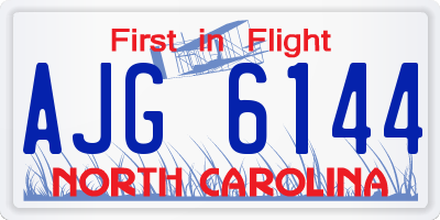 NC license plate AJG6144
