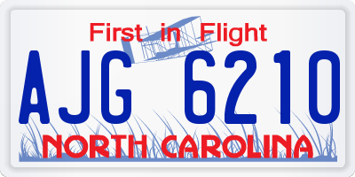 NC license plate AJG6210