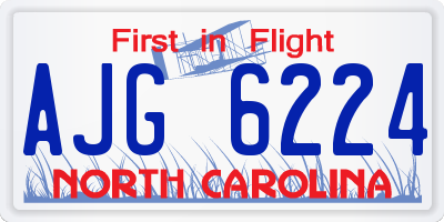 NC license plate AJG6224
