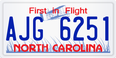 NC license plate AJG6251