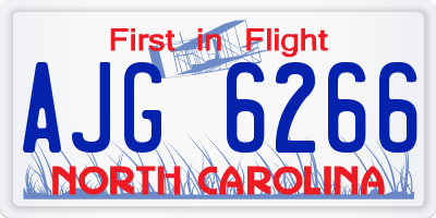 NC license plate AJG6266