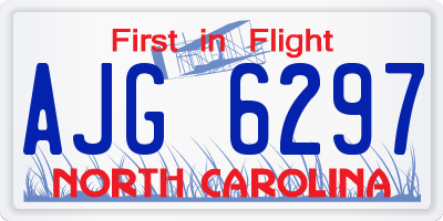 NC license plate AJG6297