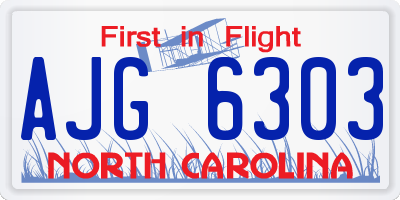 NC license plate AJG6303