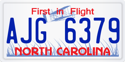 NC license plate AJG6379