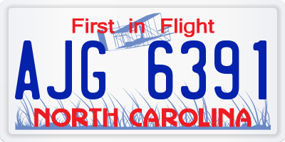 NC license plate AJG6391