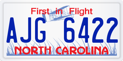 NC license plate AJG6422