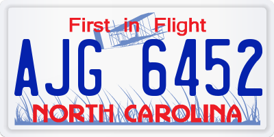 NC license plate AJG6452