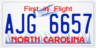 NC license plate AJG6657