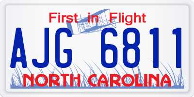 NC license plate AJG6811