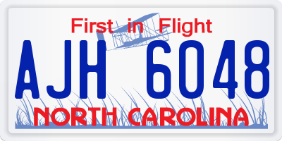 NC license plate AJH6048