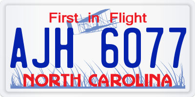 NC license plate AJH6077