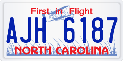 NC license plate AJH6187