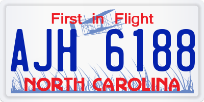 NC license plate AJH6188